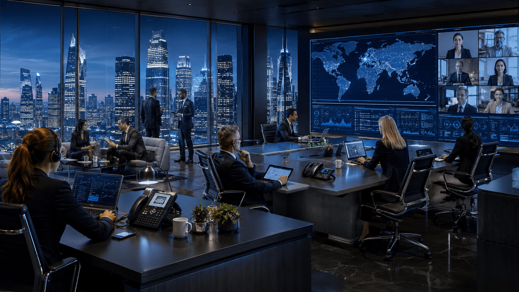 Large enterprise collaboration and communications command center