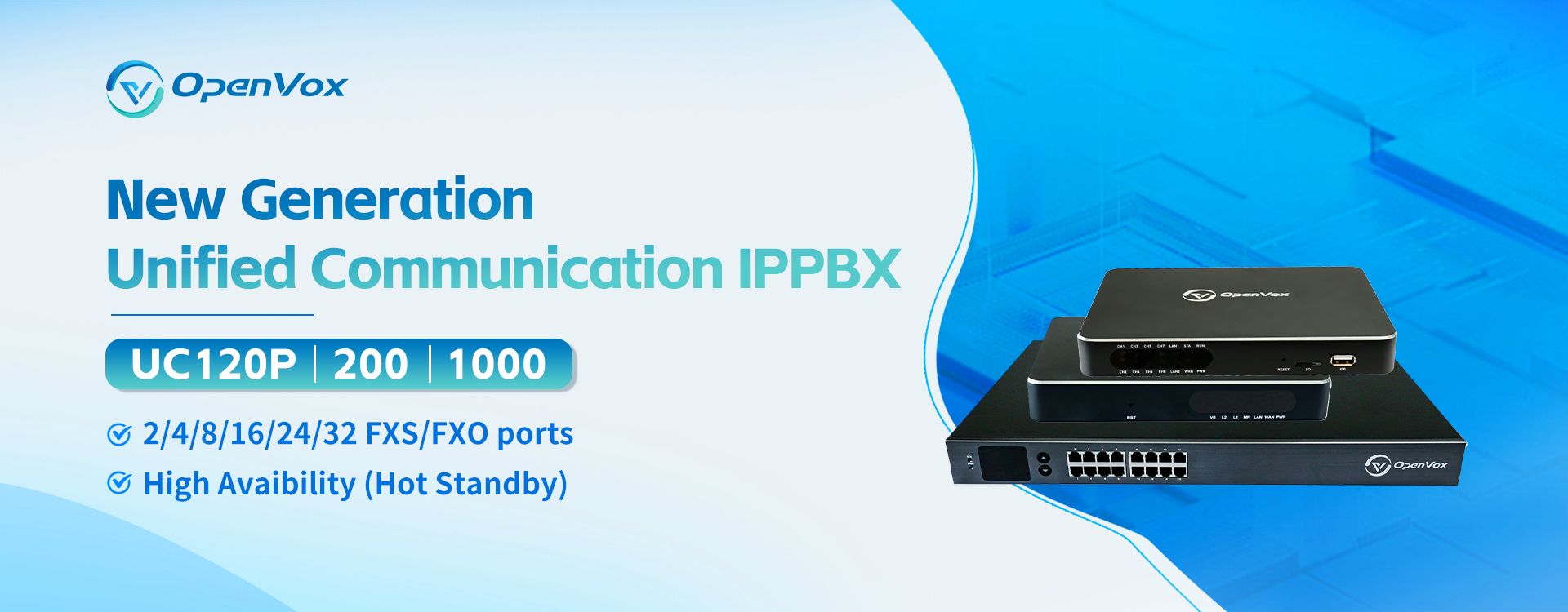 UC120P UC200 UC1000 unified communication IPPBX banner